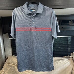 Callaway Men's Gray Polo Shirt with Red Stripe